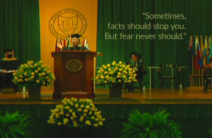 Sevy Petras commencement speech quote on courage