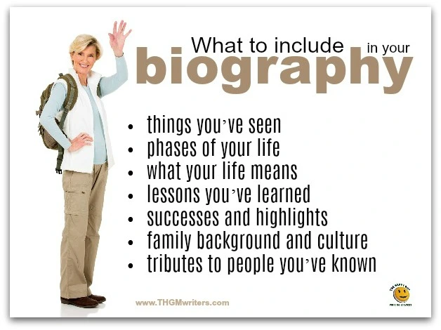 What to include in a biography, memoir or autobiography